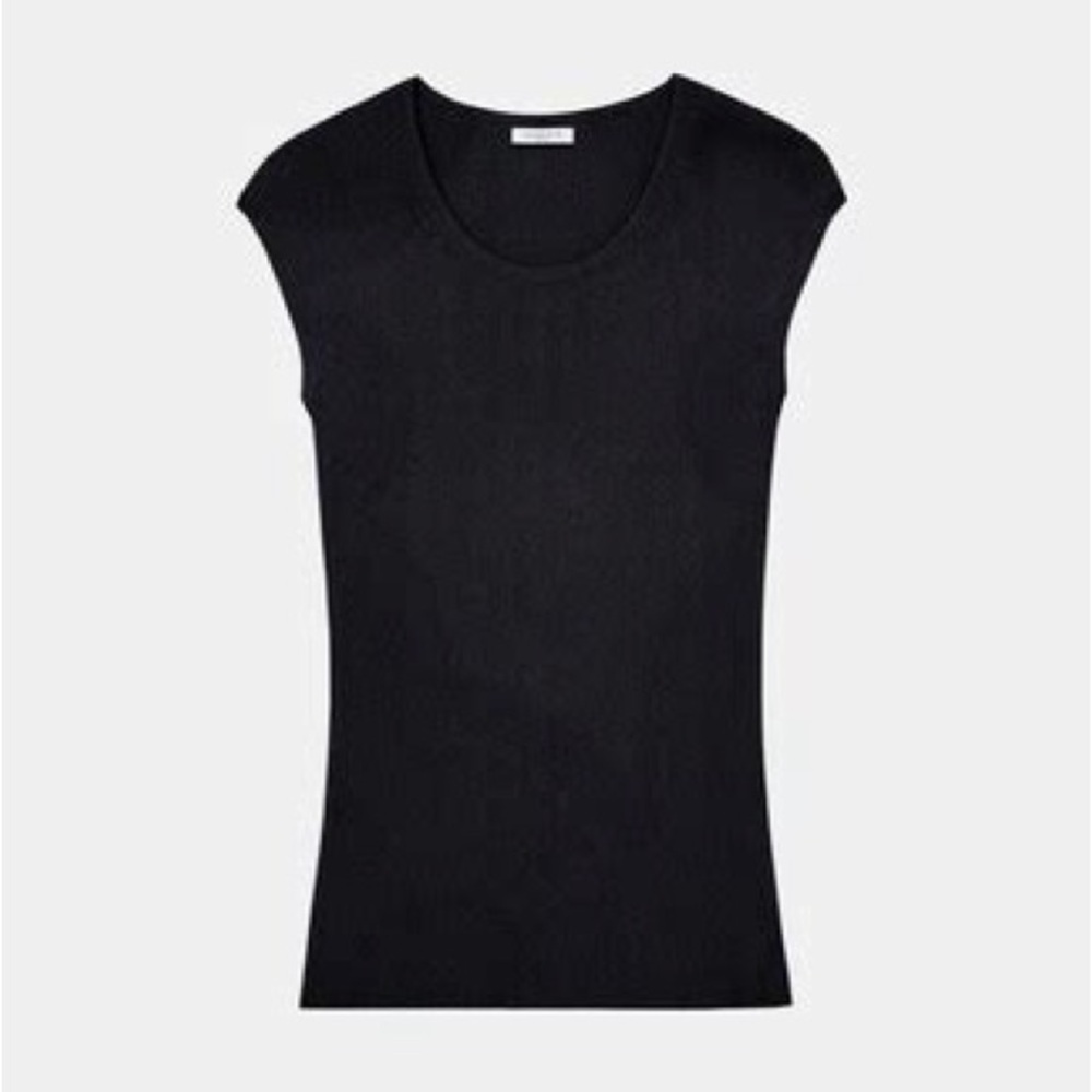 Lafayette 148 Finespun Voile Ribbed Cap Sleeve Top Size 2X Excellent $498 Retail